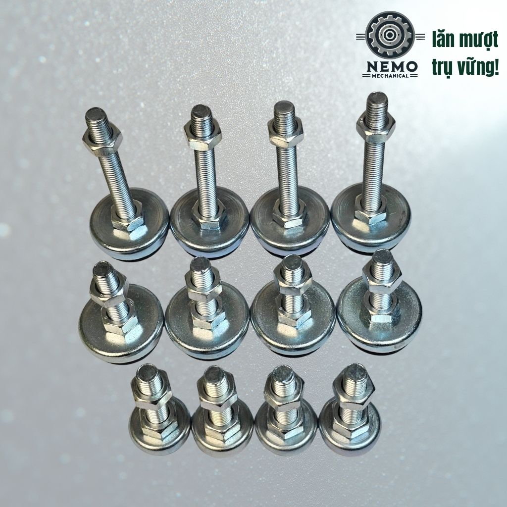 Chân Tăng Chỉnh Đế Cao Su M12 – Chống Rung Chuyên Dụng & Bảo Vệ Sàn